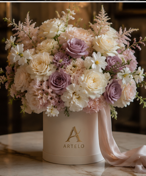 Cream & Lavender Ivory Box